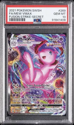 2021 POKEMON SWORD & SHIELD FUSION STRIKE SECRET #269 FULL ART/MEW VMAX PSA 10 - Image 1