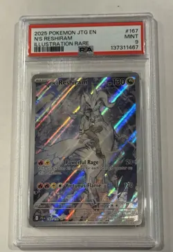 N'S Reshiram Illustration Rare Pokemon Jtg En-Journey Together 167 NM PSA 9 - Image 1