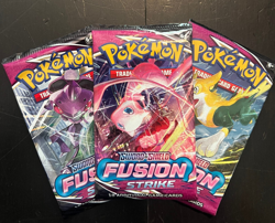 Lot of 3 Pokemon TCG Fusion Strike Sword and Shield Packs - Image 1