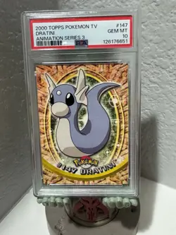 2000 Topps Pokemon Animated Series 3 Dratini #147 PSA 10 - Image 1