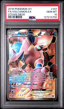 2016 POKEMON STEAM SIEGE VOLCANION EX #107 PSA 10 GEM MINT #127214700 - Image 1