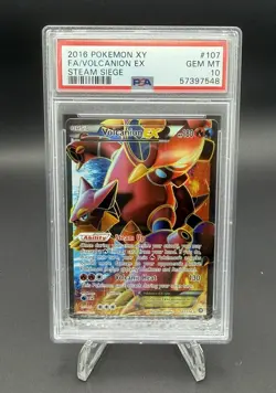 2016 POKEMON STEAM SIEGE VOLCANION EX #107 PSA 10 GEM MINT #127214695 - Image 1