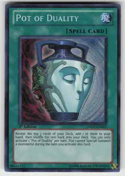 Pot of Duality DREV-EN062 Duelist Revolution 1st Edition Secret Rare YU-GI-OH - Image 1