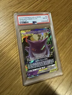 PSA 8 Gengar & Mimikyu GX 53/181 NM-MT 2019 Sun & Moon Team Up Pokemon Card - Image 2