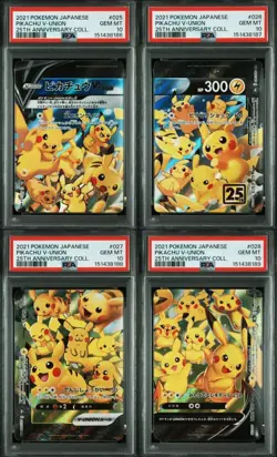 PSA 10 Pokemon card Pikachu V-UNION 025-028/028 s8a 25th Anniversary Japanese - Image 1