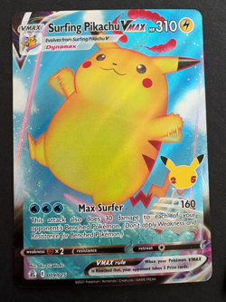 Surfing Pikachu VMAX 009/025 Pokemon Celebrations Full Art Ultra Rare NM Card - Image 1