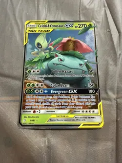 Pokemon Celebi & Venusaur GX TAG TEAM Ultra Rare Holo 1/181 Sm-Team Up Card - Image 1