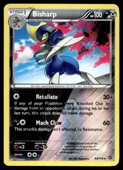POKEMON BISHARP STEAM SIEGE 64/114 HOLO R REVERSE HOLO NM/M - Image 1