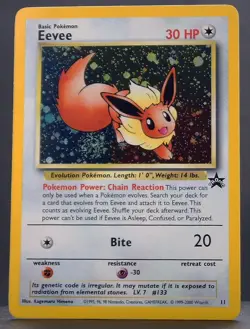 Eevee #11 Holo Rare Swirl Black Star Promo Slight crease MP With eBay Shipping - Image 1