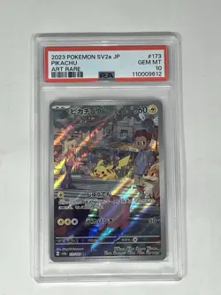 PSA 10 Pikachu AR Pokemon 151 173/165 Japanese Art Rare SV2a 2023 Holo - Image 1