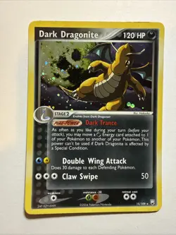 READ Dark Dragonite 15/109 Holo Ex Team Rocket Returns Pokemon TCG 2004 Lp - Image 1