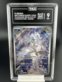 N's Reshiram 2025 Pokemon Scarlet Violet 167/159 Illustration Rare Stamped TAG 9 - Image 1
