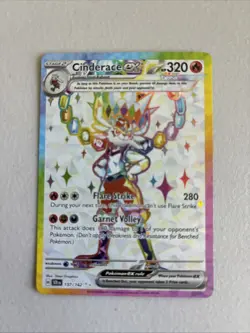 Pokemon TCG - Cinderace ex - 157/142 Stellar Crown - Secret Rare Full Art Holo - Image 1