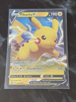 Pikachu V SWSH061 BLACK STAR PROMO Shining Fates Pokemon TCG - Image 1