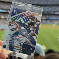 One Piece Dodgers Collaboration Hat & Monkey D. Luffy Card Set - Unused - Image 4