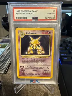 Pokemon TCG Alakazam Holo Rare Card 1/102 Base Set 1999 - Image 1