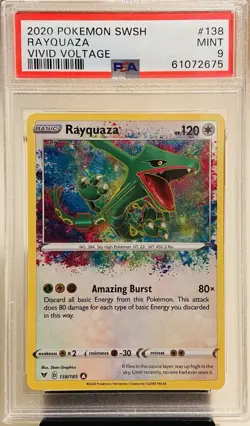 Rayquaza 2020 Pokemon Sword Shield Vivid Voltage 138/185 PSA 9 🐉🔥 - Image 1