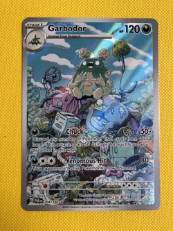Pokemon Garbodor 204/182 SV04 Paradox Rift Illustration Rare Holo 120 HP English - Image 1