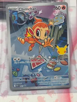 Pokemon Chimchar MEP 041 Mega Evolution Black Star Promo Illustration Rare NM/M - Image 2