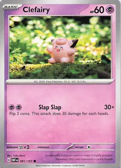 Clefairy - (Artist Yuka Morii) 081/197 Common 2023 Obsidian Flames Pokemon NM - Image 1