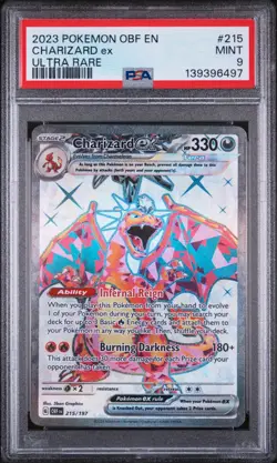 2023 POKEMON OBF EN-OBSIDIAN FLAMES ULTRA RARE #215 CHARIZARD EX PSA 9 - Image 1