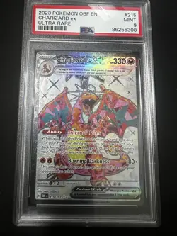 2023 POKEMON OBF EN-OBSIDIAN FLAMES ULTRA RARE #215 CHARIZARD EX PSA 9 - Image 1