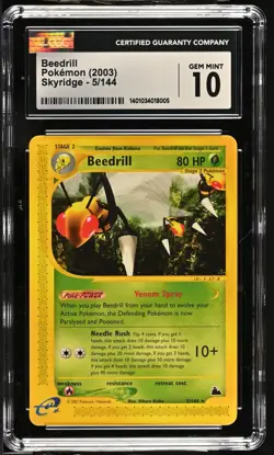 CGC 10 Beedrill 5/144 Skyridge Pokemon 2003 - Image 1