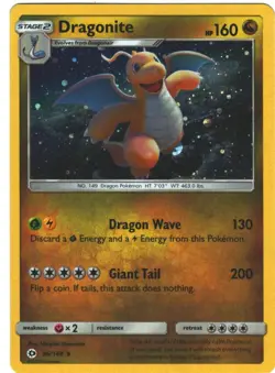 Dragonite 96/149 Sun & Moon Holo Cosmos Holo Rare Pokemon TCG - Image 1