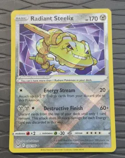 Radiant Steelix 124/196 Lost Origin Holo Pokemon Card - Image 1