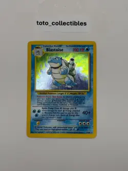 Blastoise 2/102 Base Set Pokemon Card Holo Foil Rare MP - Image 1