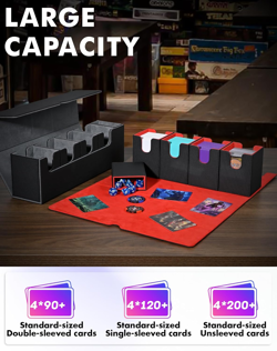 Card Deck Box with Dice Tray for MTG, 5 in 1 Card Deck Case Holds 800+ Unsleeved - Image 3