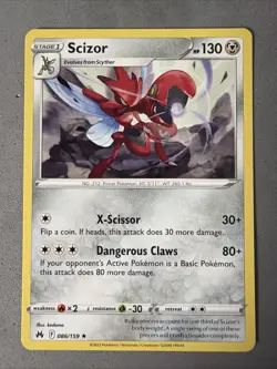 Pokemon TCG * 86/159 Scizor Non-Holo Rare * Crown Zenith SWSH * NM - Image 1