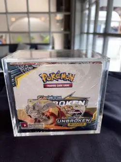 Pokemon TCG Sun & Moon Unbroken Bonds Booster Box Sealed In Acrylic Box CLEAN! 820650815478 - Image 1