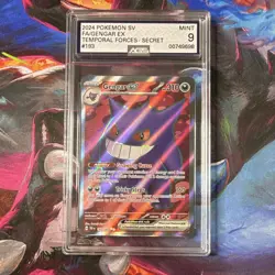 2024 Pokemon TCG Gengar ex 193/162 SV05 Temporal Forces Holo Ultra Rare AGS 9 - Image 1