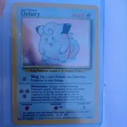 Pokemon TCG Clefairy #5/102 Base Set Unlimited Holo Rare VTG WOTC 1999 MP - Image 1