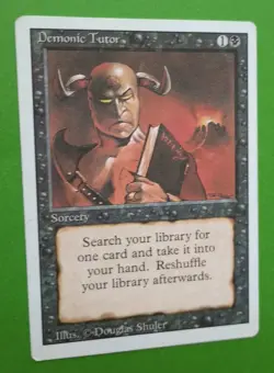 Magic the Gathering MTG Revised DEMONIC TUTOR MP U 1994 Vintage! - Image 1