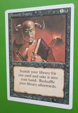 Magic the Gathering MTG Revised DEMONIC TUTOR MP U 1994 Vintage! - Image 3