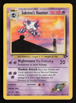 Pokemon TCG Sabrinas Haunter 58/132 Gym Heroes LP - Image 1