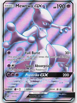 Mewtwo GX 72/73 Ultra Rare Shining Legends Pokemon Near Mint - Image 1