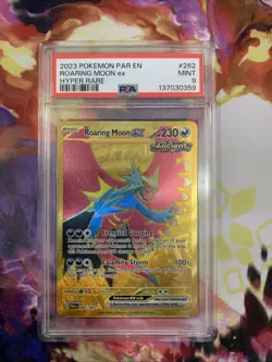 PSA 9 Mint Roaring Moon ex 262/182 Gold Hyper Rare Full Art - Pokemon PAR SV04 - Image 1
