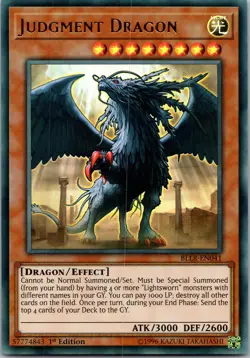 Yugioh Judgment Dragon BLLR-EN041 1st Edition Ultra Rare NM - Image 1