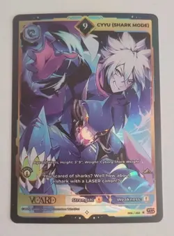 CyYu Shark Mode 9 Holo 1st Edition Awakened Worlds Card GamerSupps VCard 006/250 - Image 1