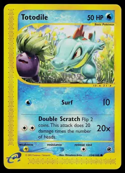 Pokemon Card - Totodile Expedition Base Set 134/165 Common - Image 1