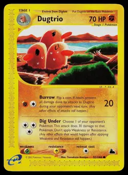 Pokemon Card - Dugtrio Skyridge 52/144 Common - Image 1