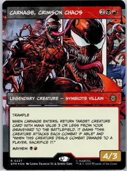 Carnage, Crimson Chaos (Borderless) Foil Marvel's Spider-Man #227 NM - Image 1