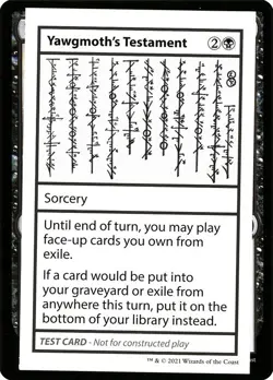 [MTG] Yawgmoth's Testament (Playtest) (052) (CMB2) NM - Image 1