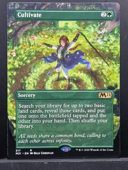 MTG Borderless Cultivate M21 317 Regular Rare Extended Art Core 21 Near Mint (A) - Image 1