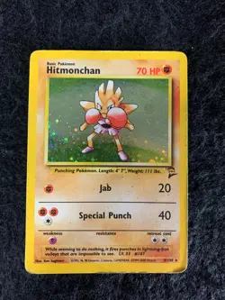 PL - Hitmonchan - 8/130 - Base Set 2 WoTC Vintage Holo Rare Pokemon Card - Image 1