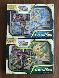 Pokemon TCG: Pokemon Center Glaceon & Leafeon V Star Special Collection Boxes - Image 1