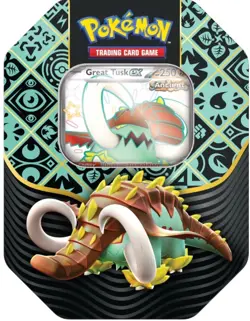 Pokemon Scarlet & Violet Paldean Fates Tin Great Tusk Ex new and sealed - Image 1